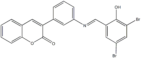 3-{3-[(3,5-dibromo-2-hydroxybenzylidene)amino]phenyl}-2H-chromen-2-one 구조식 이미지