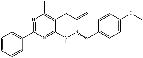 4-methoxybenzaldehyde (5-allyl-6-methyl-2-phenyl-4-pyrimidinyl)hydrazone 구조식 이미지