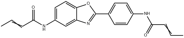 N-{4-[5-(2-butenoylamino)-1,3-benzoxazol-2-yl]phenyl}-2-butenamide Structure