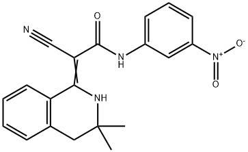 2-cyano-2-(3,3-dimethyl-3,4-dihydro-1(2H)-isoquinolinylidene)-N-{3-nitrophenyl}acetamide Structure