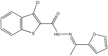 3-chloro-N'-[1-(2-furyl)ethylidene]-1-benzothiophene-2-carbohydrazide Structure