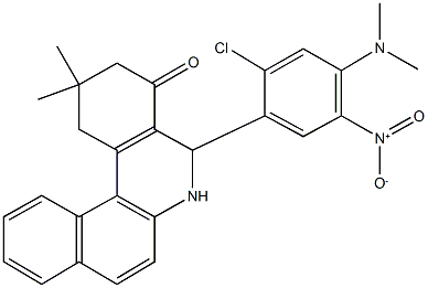 5-{2-chloro-4-(dimethylamino)-5-nitrophenyl}-2,2-dimethyl-2,3,5,6-tetrahydrobenzo[a]phenanthridin-4(1H)-one 구조식 이미지