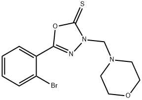 5-(2-bromophenyl)-3-(4-morpholinylmethyl)-1,3,4-oxadiazole-2(3H)-thione 구조식 이미지