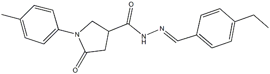 N'-(4-ethylbenzylidene)-1-(4-methylphenyl)-5-oxo-3-pyrrolidinecarbohydrazide 구조식 이미지