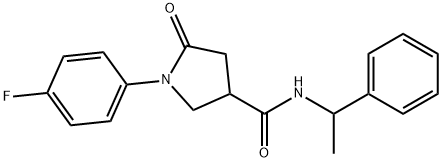 1-(4-fluorophenyl)-5-oxo-N-(1-phenylethyl)-3-pyrrolidinecarboxamide 구조식 이미지