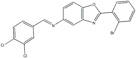N-[2-(2-bromophenyl)-1,3-benzoxazol-5-yl]-N-(3,4-dichlorobenzylidene)amine 구조식 이미지