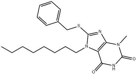 8-(benzylsulfanyl)-3-methyl-7-octyl-3,7-dihydro-1H-purine-2,6-dione Structure
