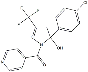 5-(4-chlorophenyl)-1-isonicotinoyl-3-(trifluoromethyl)-4,5-dihydro-1H-pyrazol-5-ol Structure