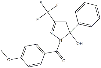 1-(4-methoxybenzoyl)-5-phenyl-3-(trifluoromethyl)-4,5-dihydro-1H-pyrazol-5-ol 구조식 이미지