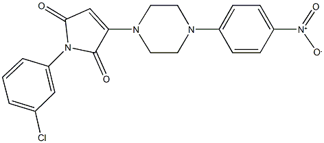 1-(3-chlorophenyl)-3-(4-{4-nitrophenyl}-1-piperazinyl)-1H-pyrrole-2,5-dione Structure