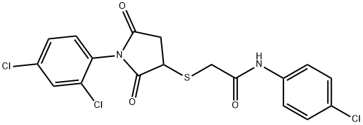 N-(4-chlorophenyl)-2-{[1-(2,4-dichlorophenyl)-2,5-dioxopyrrolidin-3-yl]sulfanyl}acetamide Structure