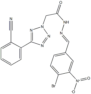 N'-{4-bromo-3-nitrobenzylidene}-2-[5-(2-cyanophenyl)-2H-tetraazol-2-yl]acetohydrazide Structure