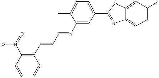 2-{3-[(3-{2-nitrophenyl}-2-propenylidene)amino]-4-methylphenyl}-6-methyl-1,3-benzoxazole Structure