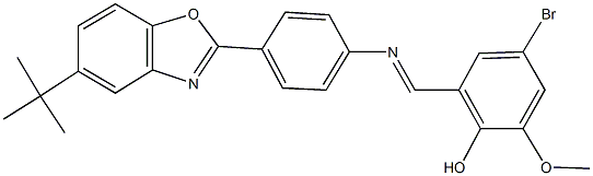 4-bromo-2-({[4-(5-tert-butyl-1,3-benzoxazol-2-yl)phenyl]imino}methyl)-6-methoxyphenol Structure