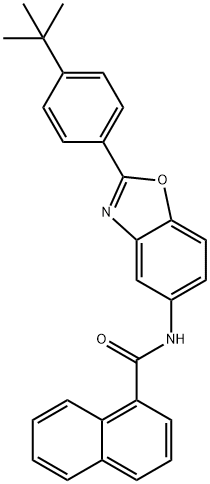 N-[2-(4-tert-butylphenyl)-1,3-benzoxazol-5-yl]-1-naphthamide 구조식 이미지