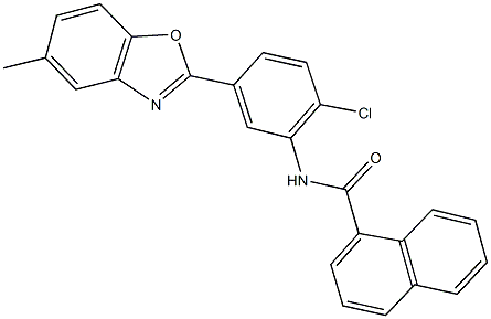 N-[2-chloro-5-(5-methyl-1,3-benzoxazol-2-yl)phenyl]-1-naphthamide 구조식 이미지