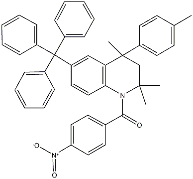 1-({4-nitrophenyl}carbonyl)-2,2,4-trimethyl-4-(4-methylphenyl)-6-(triphenylmethyl)-1,2,3,4-tetrahydroquinoline 구조식 이미지