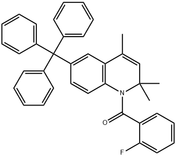 1-(2-fluorobenzoyl)-2,2,4-trimethyl-6-trityl-1,2-dihydroquinoline 구조식 이미지