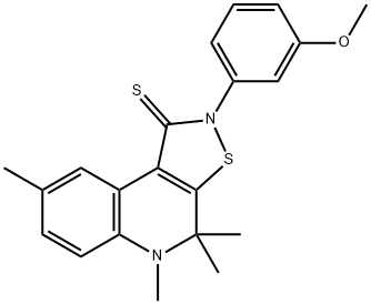 2-(3-methoxyphenyl)-4,4,5,8-tetramethyl-4,5-dihydroisothiazolo[5,4-c]quinoline-1(2H)-thione Structure