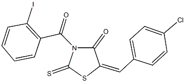 5-(4-chlorobenzylidene)-3-(2-iodobenzoyl)-2-thioxo-1,3-thiazolidin-4-one Structure