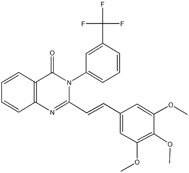 3-[3-(trifluoromethyl)phenyl]-2-[2-(3,4,5-trimethoxyphenyl)vinyl]-4(3H)-quinazolinone Structure