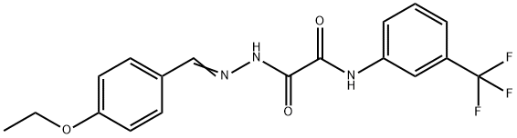 2-[2-(4-ethoxybenzylidene)hydrazino]-2-oxo-N-[3-(trifluoromethyl)phenyl]acetamide 구조식 이미지