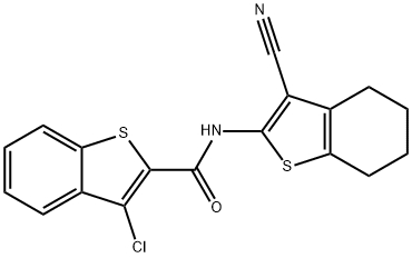 3-chloro-N-(3-cyano-4,5,6,7-tetrahydro-1-benzothien-2-yl)-1-benzothiophene-2-carboxamide Structure
