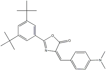 2-(3,5-ditert-butylphenyl)-4-[4-(dimethylamino)benzylidene]-1,3-oxazol-5(4H)-one 구조식 이미지