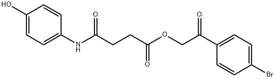 2-(4-bromophenyl)-2-oxoethyl 4-(4-hydroxyanilino)-4-oxobutanoate 구조식 이미지