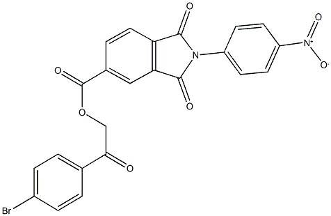 2-(4-bromophenyl)-2-oxoethyl 2-{4-nitrophenyl}-1,3-dioxoisoindoline-5-carboxylate 구조식 이미지
