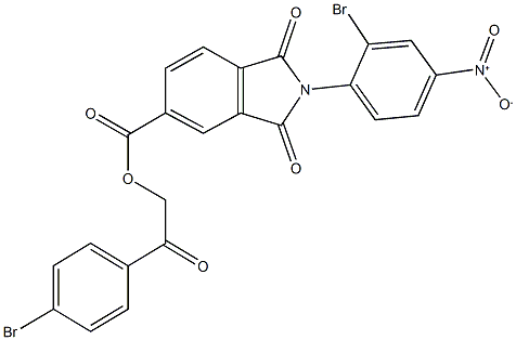 2-(4-bromophenyl)-2-oxoethyl 2-{2-bromo-4-nitrophenyl}-1,3-dioxoisoindoline-5-carboxylate 구조식 이미지