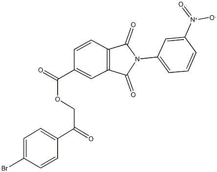 2-(4-bromophenyl)-2-oxoethyl 2-{3-nitrophenyl}-1,3-dioxoisoindoline-5-carboxylate Structure