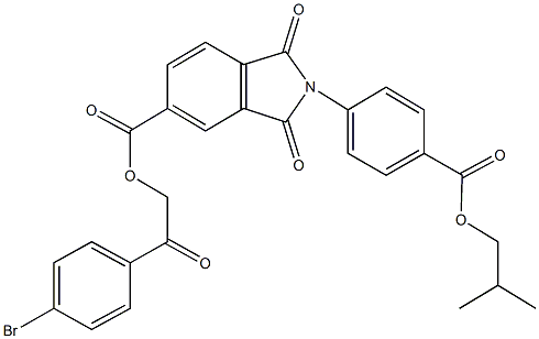 2-(4-bromophenyl)-2-oxoethyl 2-[4-(isobutoxycarbonyl)phenyl]-1,3-dioxoisoindoline-5-carboxylate Structure