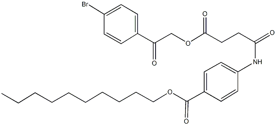 decyl 4-({4-[2-(4-bromophenyl)-2-oxoethoxy]-4-oxobutanoyl}amino)benzoate 구조식 이미지