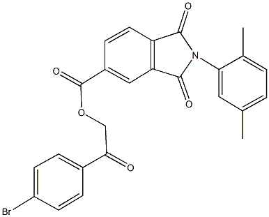 2-(4-bromophenyl)-2-oxoethyl 2-(2,5-dimethylphenyl)-1,3-dioxoisoindoline-5-carboxylate Structure