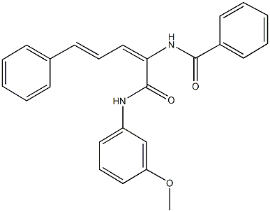 N-{1-[(3-methoxyanilino)carbonyl]-4-phenyl-1,3-butadienyl}benzamide 구조식 이미지