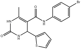 N-(4-bromophenyl)-6-methyl-2-oxo-4-(2-thienyl)-1,2,3,4-tetrahydro-5-pyrimidinecarboxamide 구조식 이미지