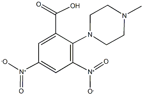 3,5-bisnitro-2-(4-methylpiperazin-1-yl)benzoic acid 구조식 이미지