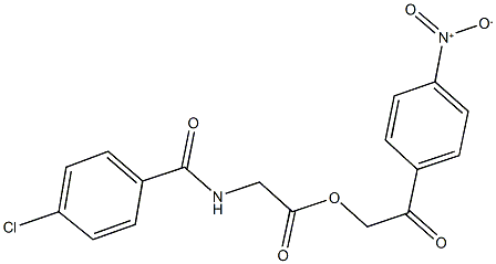 2-{4-nitrophenyl}-2-oxoethyl [(4-chlorobenzoyl)amino]acetate Structure