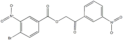2-{3-nitrophenyl}-2-oxoethyl 4-bromo-3-nitrobenzoate 구조식 이미지
