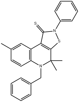 5-benzyl-4,4,8-trimethyl-2-phenyl-4,5-dihydroisothiazolo[5,4-c]quinoline-1(2H)-thione 구조식 이미지