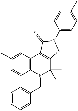5-benzyl-4,4,8-trimethyl-2-(4-methylphenyl)-4,5-dihydroisothiazolo[5,4-c]quinoline-1(2H)-thione Structure
