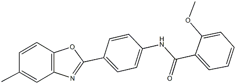 2-methoxy-N-[4-(5-methyl-1,3-benzoxazol-2-yl)phenyl]benzamide 구조식 이미지