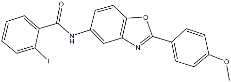 2-iodo-N-{2-[4-(methyloxy)phenyl]-1,3-benzoxazol-5-yl}benzamide 구조식 이미지