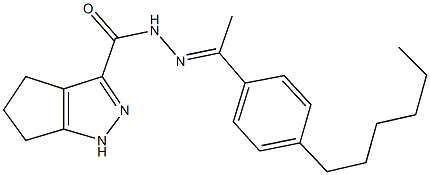 N'-[1-(4-hexylphenyl)ethylidene]-1,4,5,6-tetrahydrocyclopenta[c]pyrazole-3-carbohydrazide 구조식 이미지