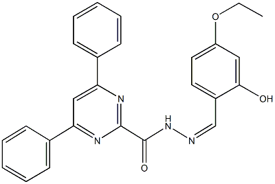 N'-(4-ethoxy-2-hydroxybenzylidene)-4,6-diphenyl-2-pyrimidinecarbohydrazide 구조식 이미지