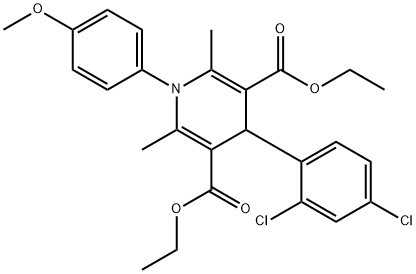 diethyl 4-(2,4-dichlorophenyl)-1-(4-methoxyphenyl)-2,6-dimethyl-1,4-dihydro-3,5-pyridinedicarboxylate 구조식 이미지