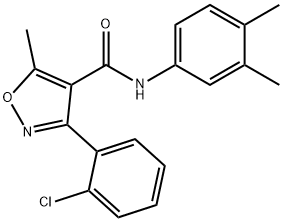 3-(2-chlorophenyl)-N-(3,4-dimethylphenyl)-5-methyl-4-isoxazolecarboxamide Structure