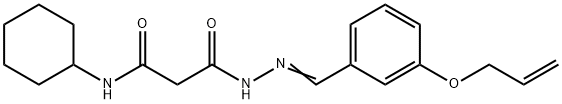 3-{2-[3-(allyloxy)benzylidene]hydrazino}-N-cyclohexyl-3-oxopropanamide 구조식 이미지