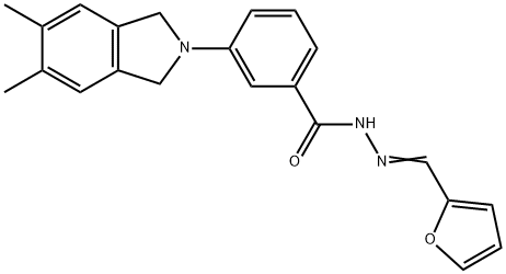 3-(5,6-dimethyl-1,3-dihydro-2H-isoindol-2-yl)-N'-(2-furylmethylene)benzohydrazide 구조식 이미지